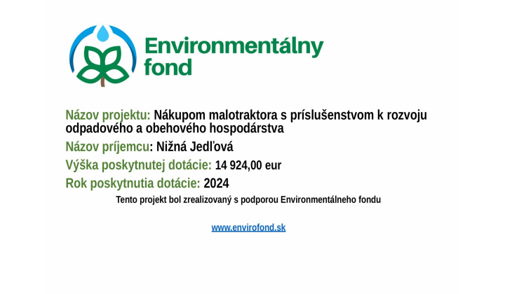 Fotka pre článok Nákupom malotraktora s príslušenstvom k rozvoju odpadového a obehového hospodárstva