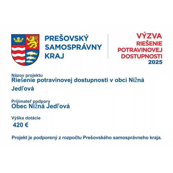 Menšia fotka pre článok Riešenie potravinovej dostupnosti v obci Nižná Jedľová
